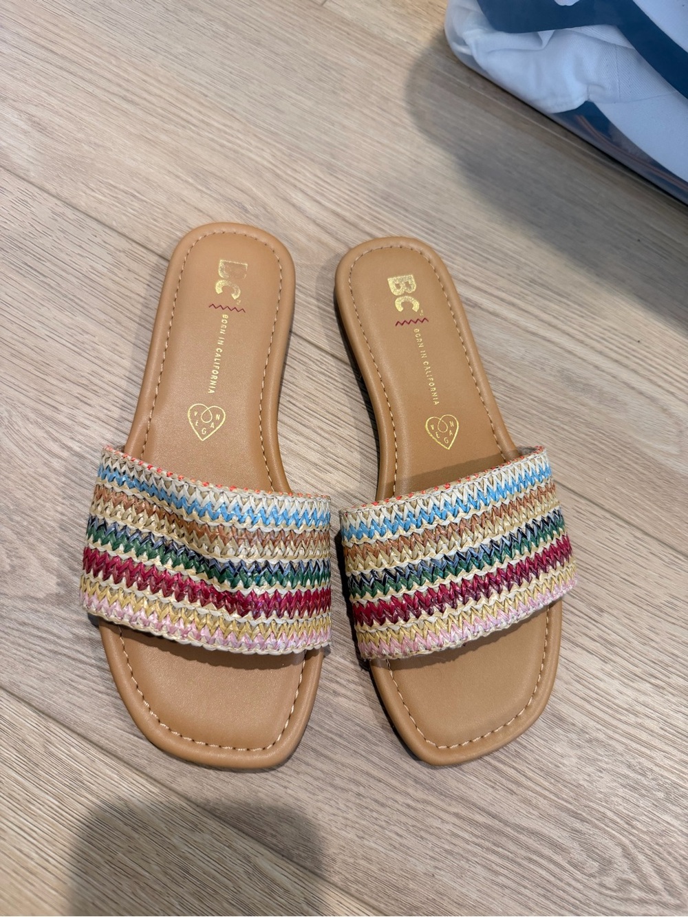 Woven Multicolor Slide Sandals - Women